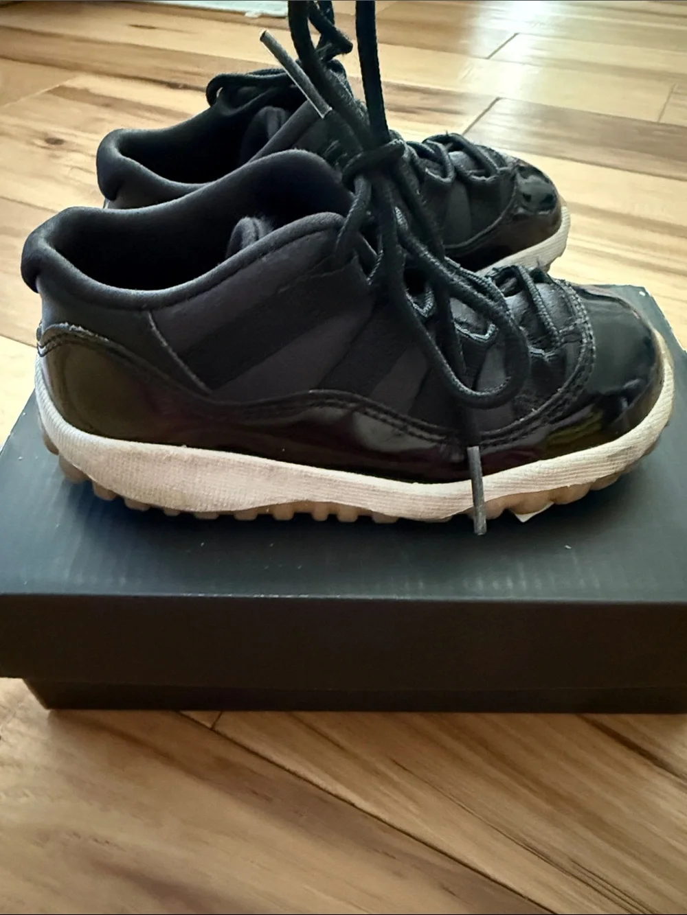 Black Kids Athletic Sneakers - Classic High-Top Size 8c